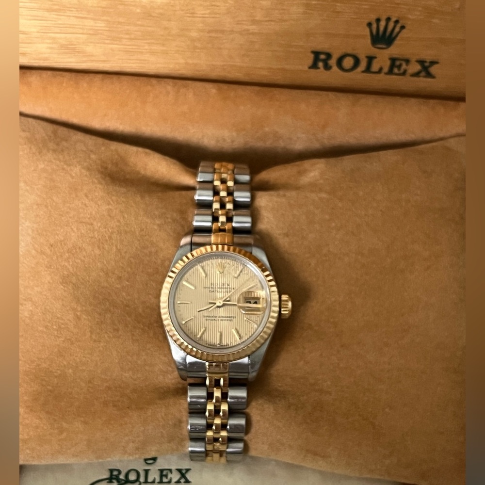 Rolex Oyster Perpetual Datejust 18k gold 2-tone band serial #62523 D-18